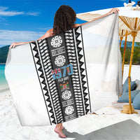 Fiji Day 1970 Sarong For Fiji Ever Fiji Tapa Pattern White LT14 One Size 44 x 66 inches White - Polynesian Pride