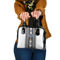 Fiji Day 1970 Shoulder Handbag For Fiji Ever Fiji Tapa Pattern White LT14 One Size White - Polynesian Pride