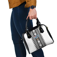 Fiji Day 1970 Shoulder Handbag For Fiji Ever Fiji Tapa Pattern White LT14 - Polynesian Pride