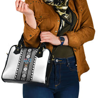 Fiji Day 1970 Shoulder Handbag For Fiji Ever Fiji Tapa Pattern White LT14 - Polynesian Pride