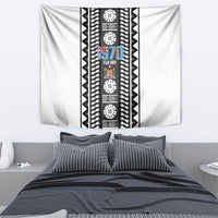 Fiji Day 1970 Tapestry For Fiji Ever Fiji Tapa Pattern White LT14 - Polynesian Pride