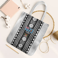 Fiji Day 1970 Tote Bag For Fiji Ever Fiji Tapa Pattern White LT14 White Strap One Size White - Polynesian Pride