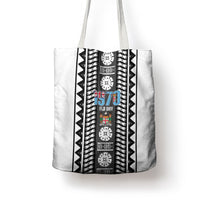 Fiji Day 1970 Tote Bag For Fiji Ever Fiji Tapa Pattern White LT14 - Polynesian Pride