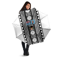Fiji Day 1970 Umbrella For Fiji Ever Fiji Tapa Pattern White LT14 - Polynesian Pride