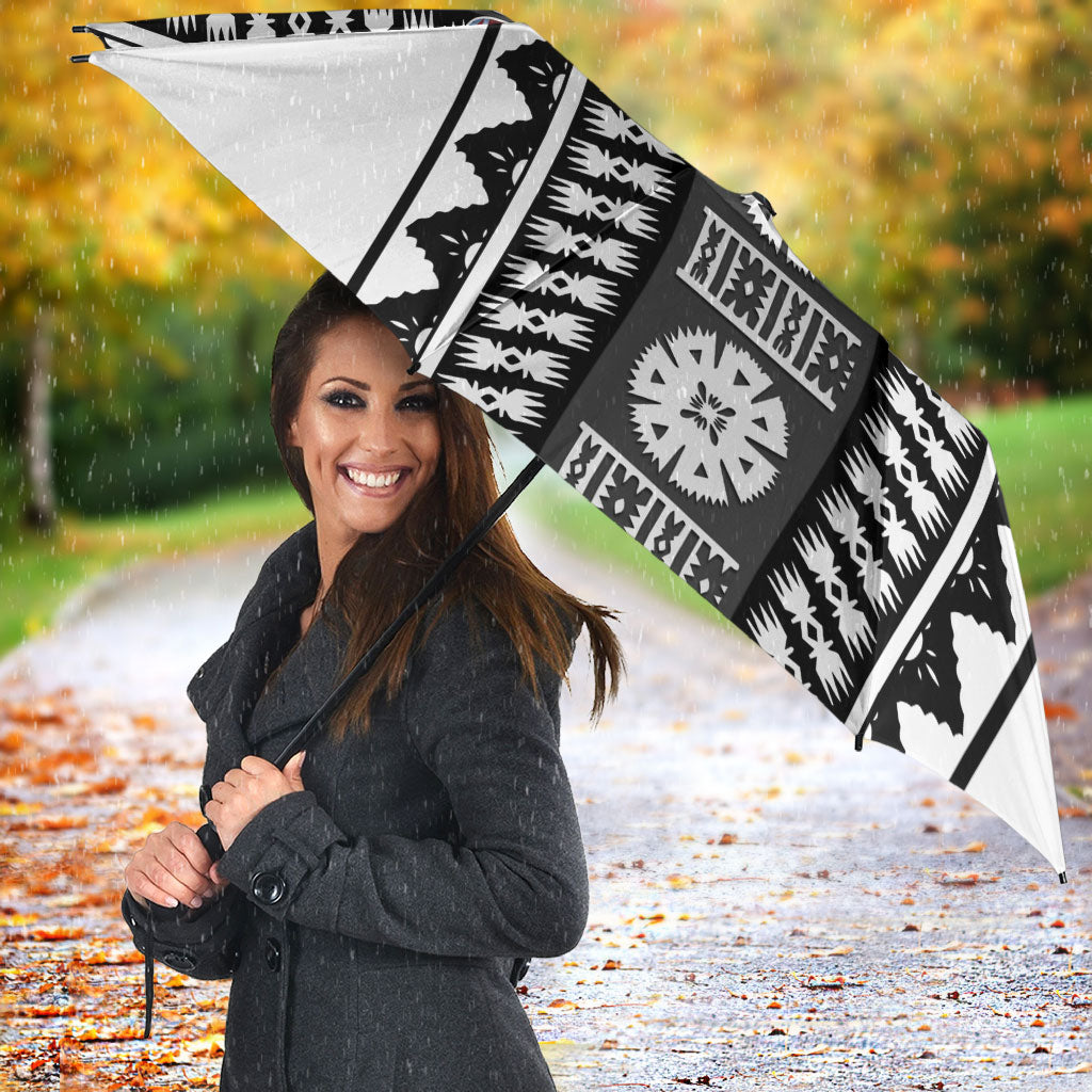 Fiji Day 1970 Umbrella For Fiji Ever Fiji Tapa Pattern White LT14 - Polynesian Pride