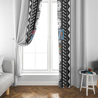 Fiji Day 1970 Window Curtain For Fiji Ever Fiji Tapa Pattern White LT14 - Polynesian Pride