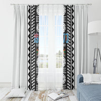 Fiji Day 1970 Window Curtain For Fiji Ever Fiji Tapa Pattern White LT14 - Polynesian Pride