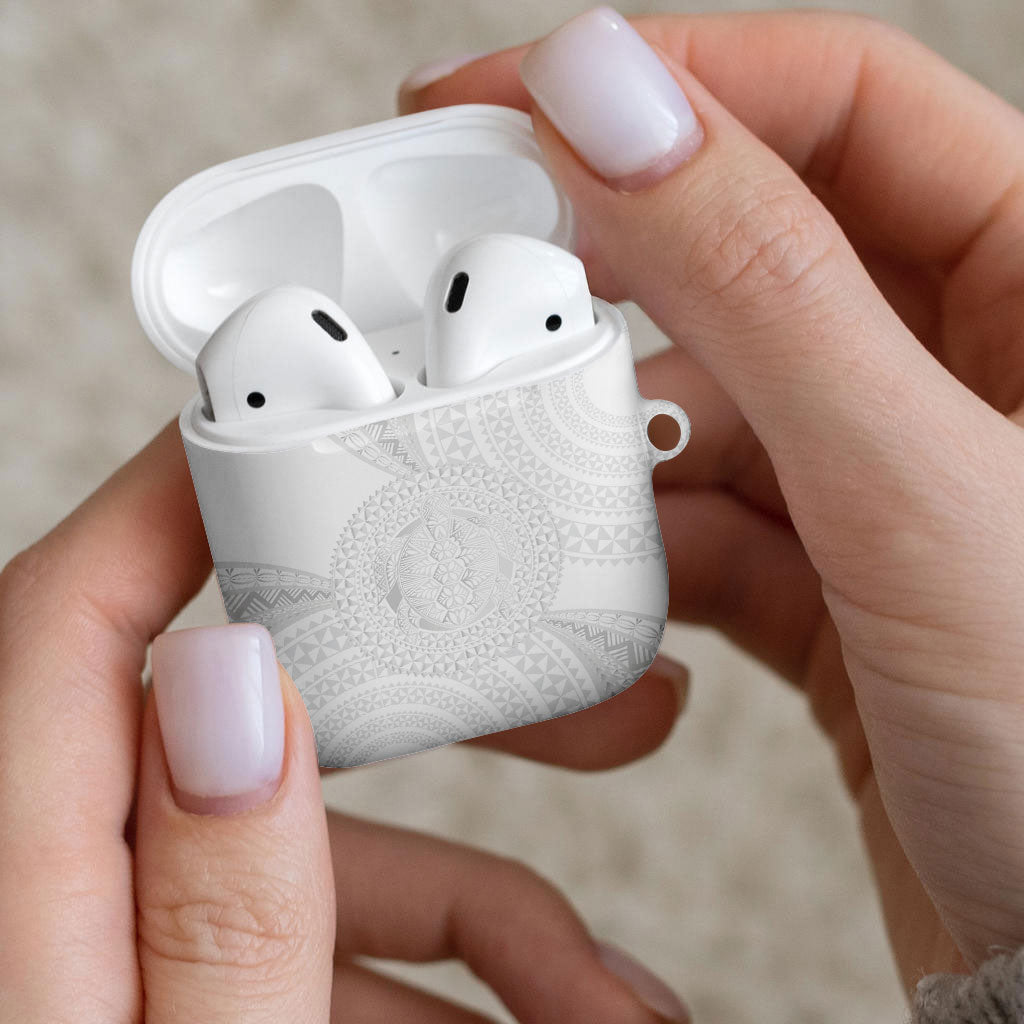 Tonga White Sunday AirPods Case Fakame Tongan Ngatu Turtle LT14 - Polynesian Pride