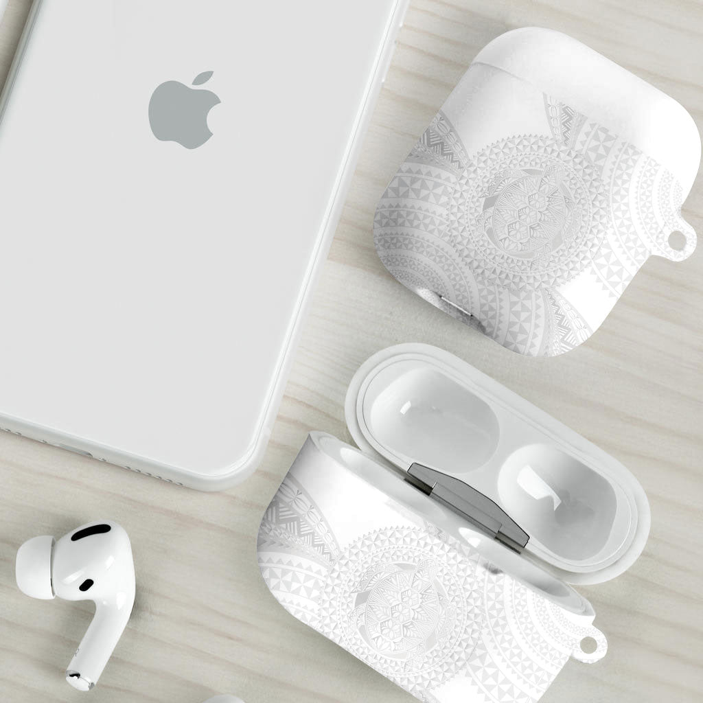 Tonga White Sunday AirPods Case Fakame Tongan Ngatu Turtle LT14 - Polynesian Pride