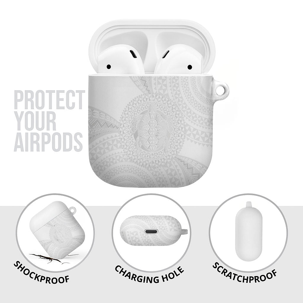 Tonga White Sunday AirPods Case Fakame Tongan Ngatu Turtle LT14 - Polynesian Pride