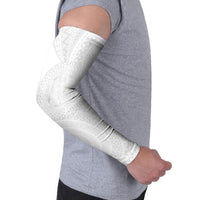 Tonga White Sunday Arm Sleeves Fakame Tongan Ngatu Turtle LT14 - Polynesian Pride