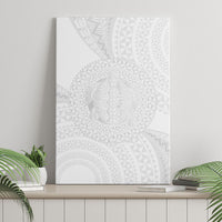 Tonga White Sunday Canvas Wall Art Fakame Tongan Ngatu Turtle LT14 - Polynesian Pride