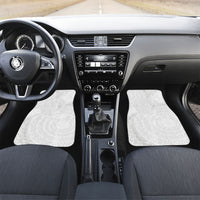 Tonga White Sunday Car Mats Fakame Tongan Ngatu Turtle LT14 Set 2pcs - Front White - Polynesian Pride