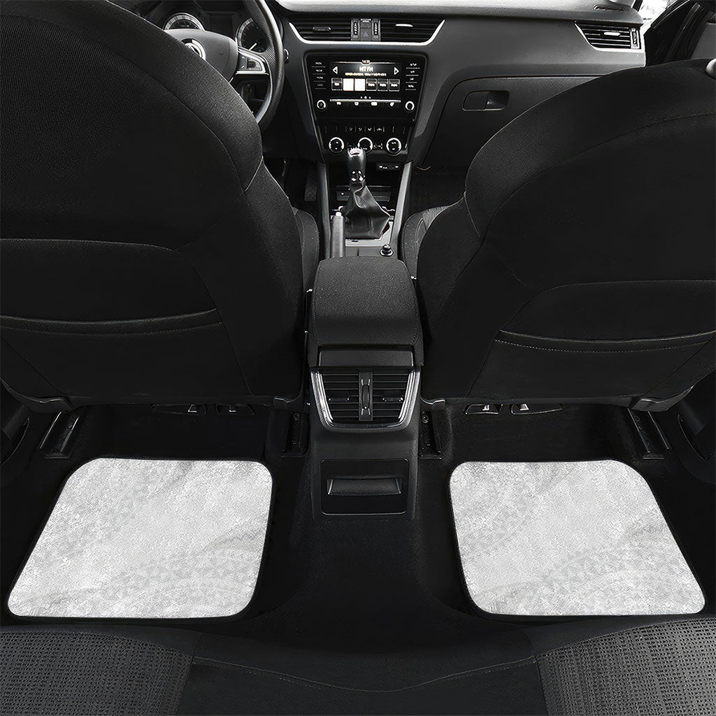 Tonga White Sunday Car Mats Fakame Tongan Ngatu Turtle LT14 Set 2pcs - Back White - Polynesian Pride