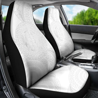 Tonga White Sunday Car Seat Cover Fakame Tongan Ngatu Turtle LT14 - Polynesian Pride