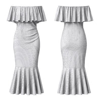 Tonga White Sunday Couples Matching Mermaid Dress and Hawaiian Shirt Fakame Tongan Ngatu Turtle LT14 - Polynesian Pride
