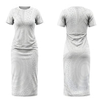 Tonga White Sunday Couples Matching Short Sleeve Bodycon Dress and Long Sleeve Button Shirt Fakame Tongan Ngatu Turtle LT14 - Polynesian Pride