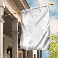 Tonga White Sunday Garden Flag Fakame Tongan Ngatu Turtle LT14 House Flag White - Polynesian Pride