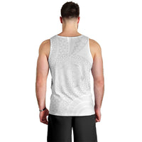 Tonga White Sunday Men Tank Top Fakame Tongan Ngatu Turtle LT14 - Polynesian Pride
