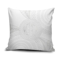 Tonga White Sunday Pillow Cover Fakame Tongan Ngatu Turtle LT14 White - Polynesian Pride