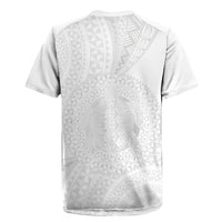 Tonga White Sunday Rugby Jersey Fakame Tongan Ngatu Turtle LT14 - Polynesian Pride
