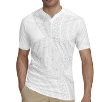 Tonga White Sunday Rugby Jersey Fakame Tongan Ngatu Turtle LT14 - Polynesian Pride