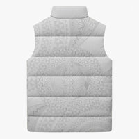 Tonga White Sunday Sleeveless Puffer Jacket Fakame Tongan Ngatu Turtle LT14 - Polynesian Pride
