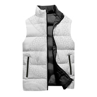 Tonga White Sunday Sleeveless Puffer Jacket Fakame Tongan Ngatu Turtle LT14 - Polynesian Pride