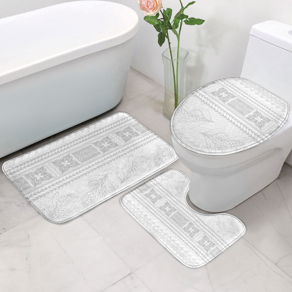 Samoa White Sunday Bathroom Set Lotu Tamaiti Samoan Siapo Teuila Flowers LT14 - Polynesian Pride