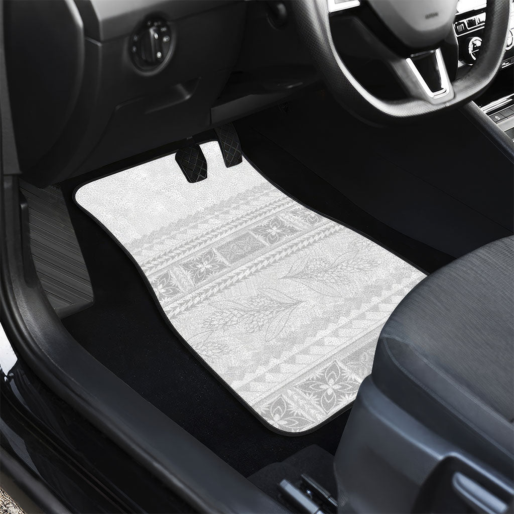 Samoa White Sunday Car Mats Lotu Tamaiti Samoan Siapo Teuila Flowers LT14 - Polynesian Pride