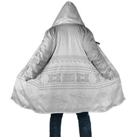 Samoa White Sunday Cloak Lotu Tamaiti Samoan Siapo Teuila Flowers LT14 Unisex White - Polynesian Pride