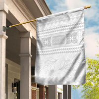 Samoa White Sunday Garden Flag Lotu Tamaiti Samoan Siapo Teuila Flowers LT14 House Flag White - Polynesian Pride