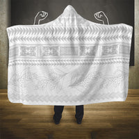 Samoa White Sunday Hooded Blanket Lotu Tamaiti Samoan Siapo Teuila Flowers LT14 - Polynesian Pride