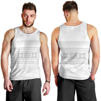Samoa White Sunday Men Tank Top Lotu Tamaiti Samoan Siapo Teuila Flowers LT14 - Polynesian Pride