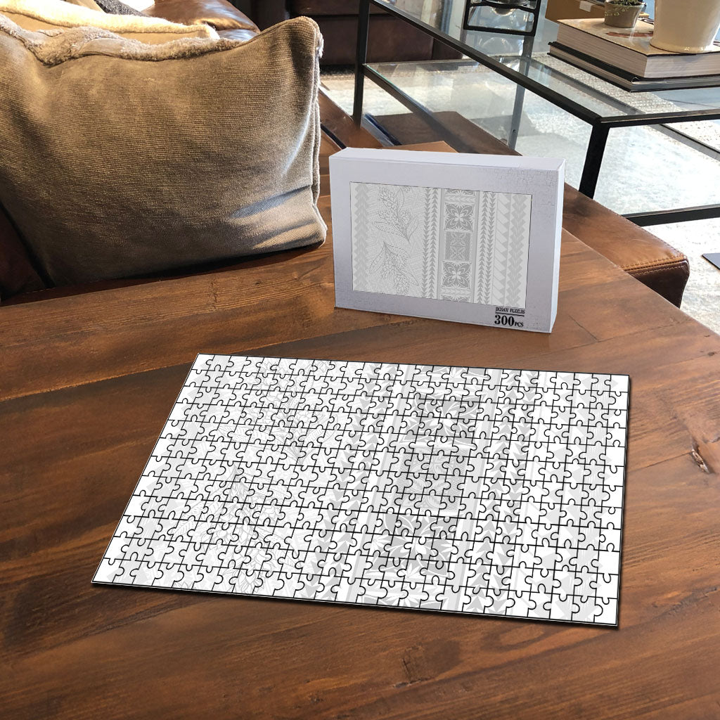 Samoa White Sunday Puzzle Lotu Tamaiti Samoan Siapo Teuila Flowers LT14 - Polynesian Pride