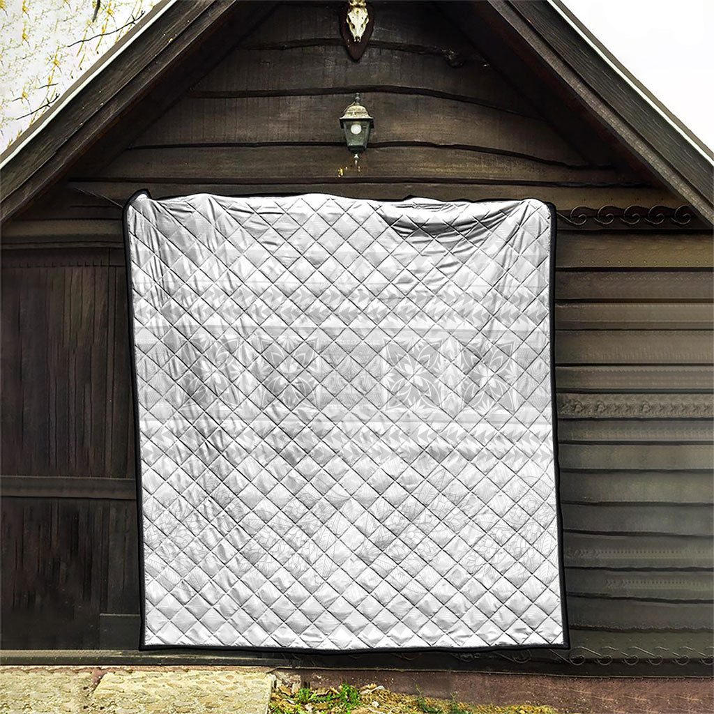Samoa White Sunday Quilt Lotu Tamaiti Samoan Siapo Teuila Flowers LT14 - Polynesian Pride