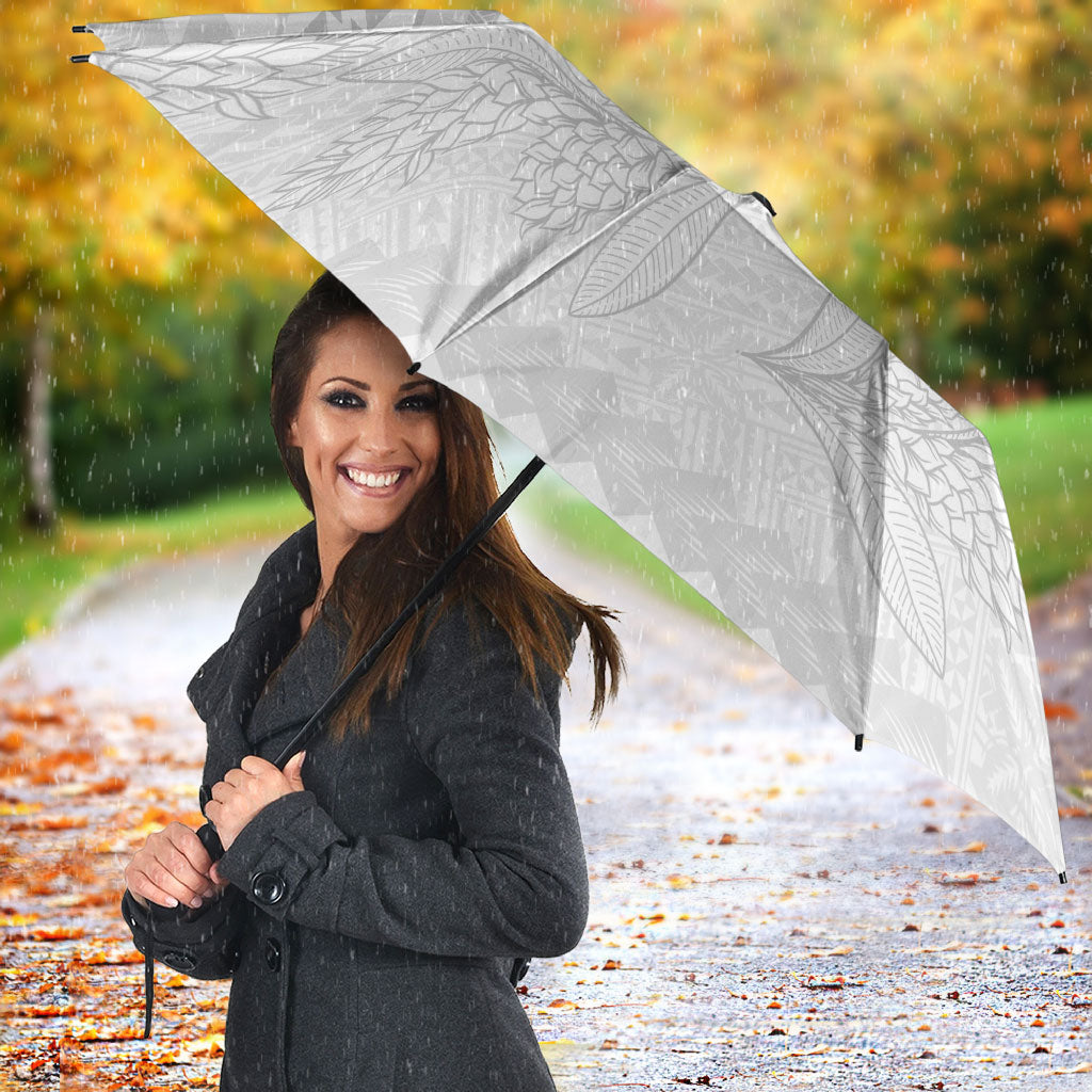 Samoa White Sunday Umbrella Lotu Tamaiti Samoan Siapo Teuila Flowers LT14 - Polynesian Pride