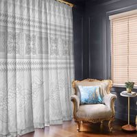 Samoa White Sunday Window Curtain Lotu Tamaiti Samoan Siapo Teuila Flowers LT14 - Polynesian Pride