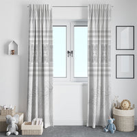 Samoa White Sunday Window Curtain Lotu Tamaiti Samoan Siapo Teuila Flowers LT14 - Polynesian Pride