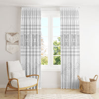 Samoa White Sunday Window Curtain Lotu Tamaiti Samoan Siapo Teuila Flowers LT14 - Polynesian Pride