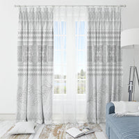 Samoa White Sunday Window Curtain Lotu Tamaiti Samoan Siapo Teuila Flowers LT14 - Polynesian Pride