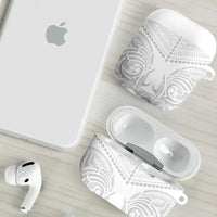 Niue White Sunday AirPods Case Aho Tapu Fanau Hiapo Pattern LT14 - Polynesian Pride
