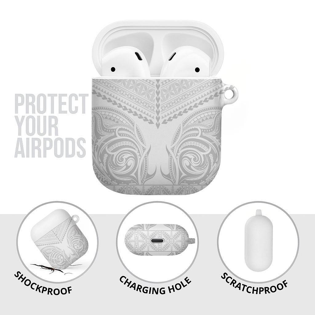 Niue White Sunday AirPods Case Aho Tapu Fanau Hiapo Pattern LT14 - Polynesian Pride