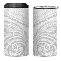 Niue White Sunday 4 in 1 Can Cooler Tumbler Aho Tapu Fanau Hiapo Pattern LT14 One Size: 16 oz White - Polynesian Pride