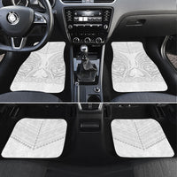 Niue White Sunday Car Mats Aho Tapu Fanau Hiapo Pattern LT14 Set 4pcs White - Polynesian Pride