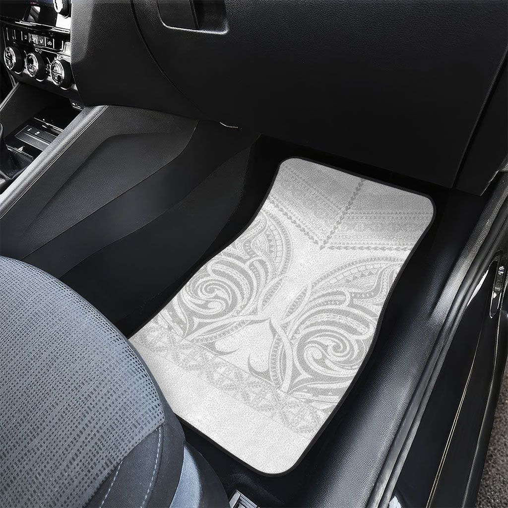 Niue White Sunday Car Mats Aho Tapu Fanau Hiapo Pattern LT14 - Polynesian Pride