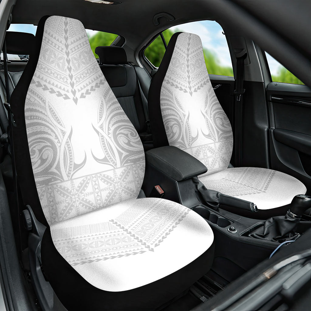 Niue White Sunday Car Seat Cover Aho Tapu Fanau Hiapo Pattern LT14 One Size White - Polynesian Pride
