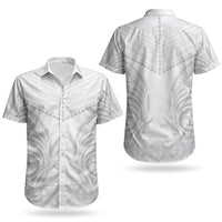 Niue White Sunday Couples Matching Summer Maxi Dress and Hawaiian Shirt Aho Tapu Fanau Hiapo Pattern LT14 - Polynesian Pride