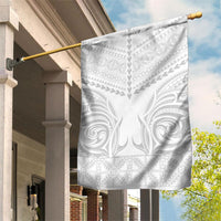 Niue White Sunday Garden Flag Aho Tapu Fanau Hiapo Pattern LT14 House Flag White - Polynesian Pride
