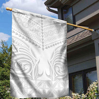 Niue White Sunday Garden Flag Aho Tapu Fanau Hiapo Pattern LT14 - Polynesian Pride